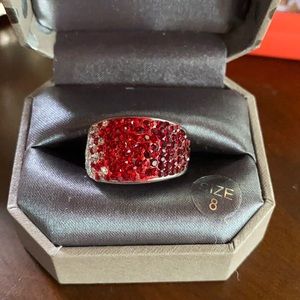 Brand New Silver w/ Red Ombré Ring